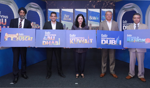 Left to Right- Harjinder Singh Bhasin, VP – Airports, Sam Patel, VP – Network Planning, Shabnam Syed, VP – Marketing & E-Commerce,Bakul Gala, VP- Corporate Communciations & PR, Arjun Dasgupta, VP